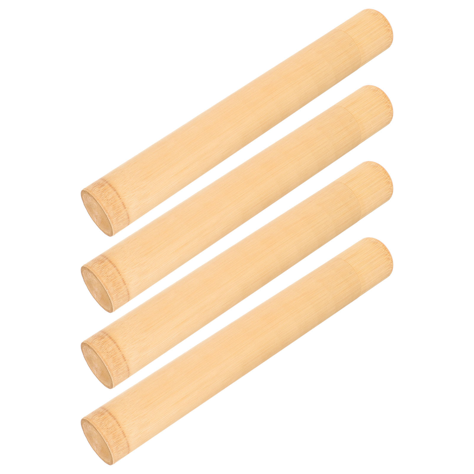 Outdoor Camping Bathroom - 4Pcs Bamboo Toothbrush Holder Travel Portable