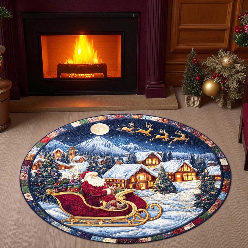 Santa Sleigh Christmas Round D - đánh giá và giá Outdoor Camping Decor Ideas