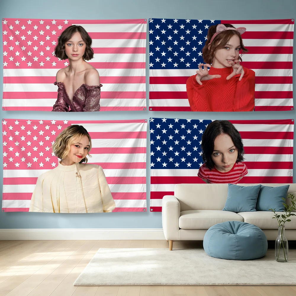 Actor E-Emma Myers Flag Polyes - đánh giá và giá Outdoor Camping Wallpaper
