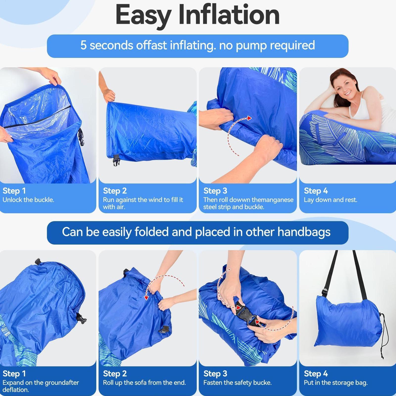 Inflatable Lounger with Sunsha - đánh giá và giá Outdoor Camping Couch