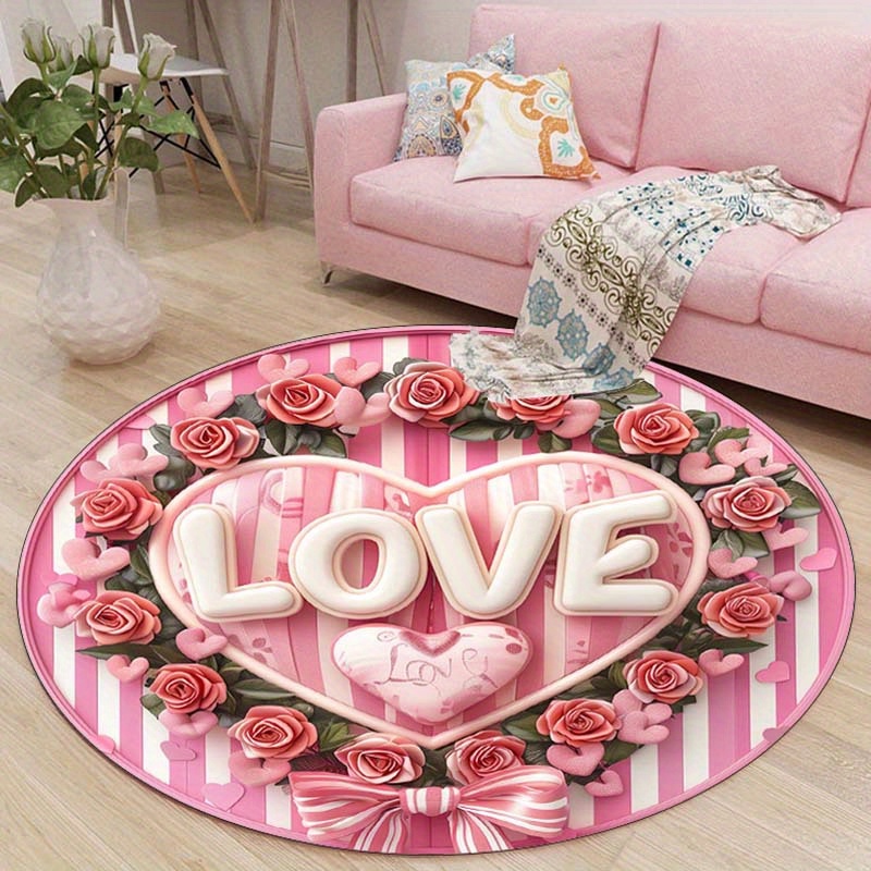 Floral Couple Round Mat, Non-S - đánh giá và giá Outdoor Camping Decor Ideas