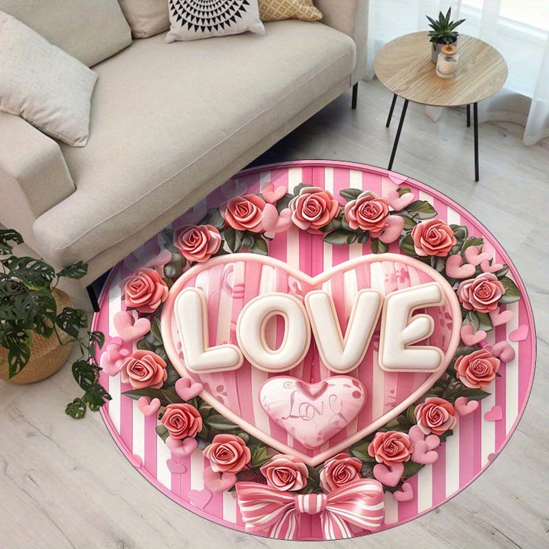 Floral Couple Round Mat, Non-S - đánh giá và giá Outdoor Camping Decor Ideas