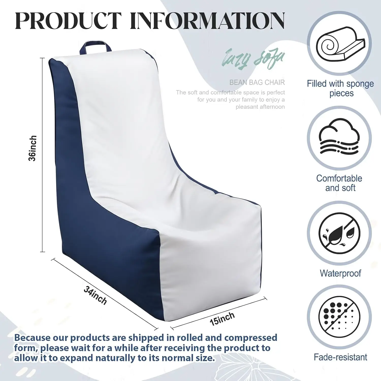 1 Pcs Boat Bean Bag Chair Loun - đánh giá và giá Outdoor Camping Couch