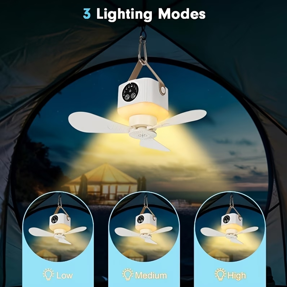 Portable Ceiling Fan with Ligh - đánh giá và giá Outdoor Camping House